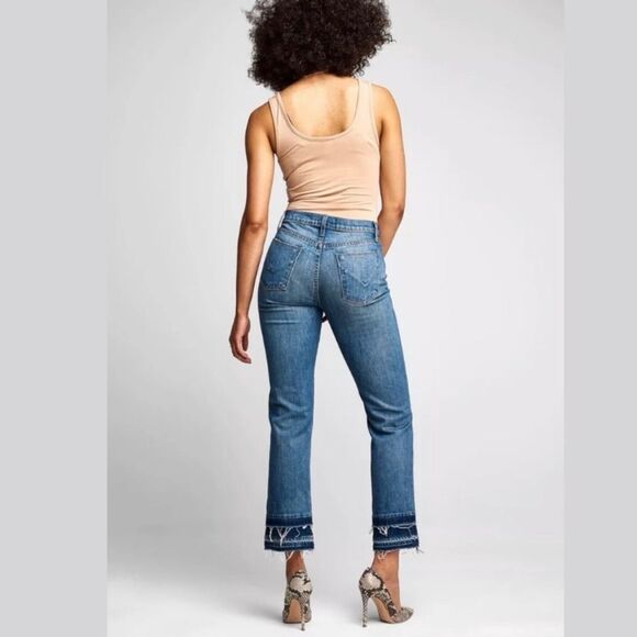 Hudson Zoeey High Rise Straight Leg Crop Double Step Hem Jeans Women’s size 25 - Picture 2 of 9